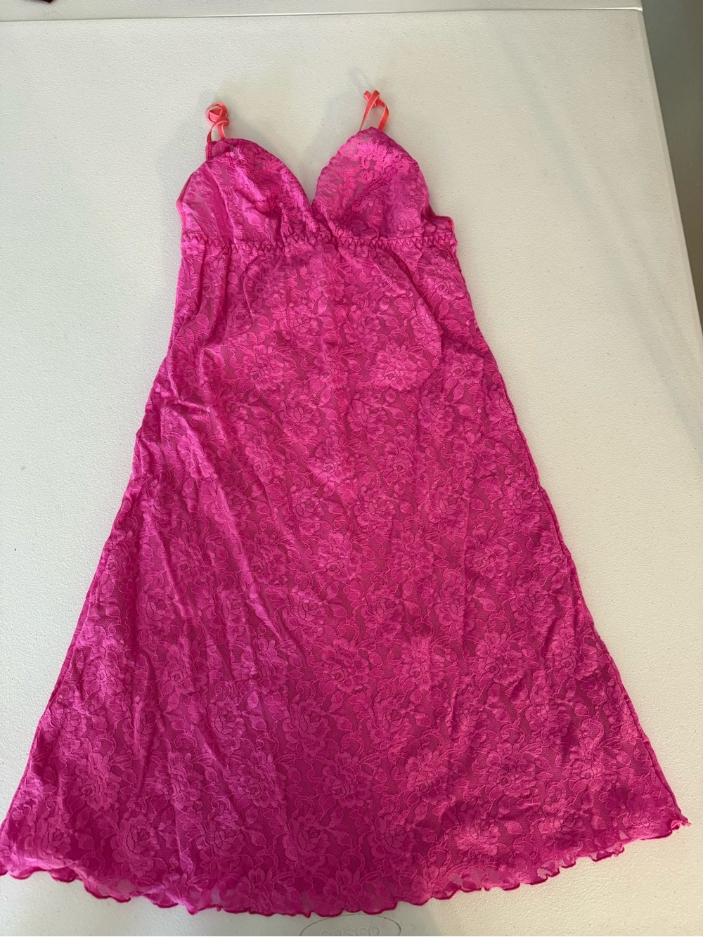 Hanky Panky Retro Plunge Chemise Countess Pink Small USA Mini Dress Lace Floral